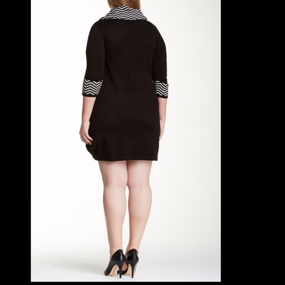 STUDIO ONE NY Chevron Trim Sweater Dress NWT PLUS - Picture 2 of 2